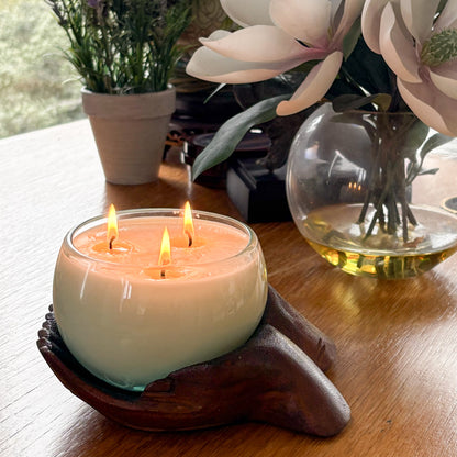 Teak and Glass Hands