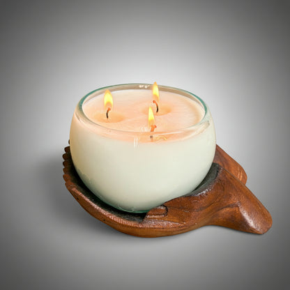 Teak and Glass Hands