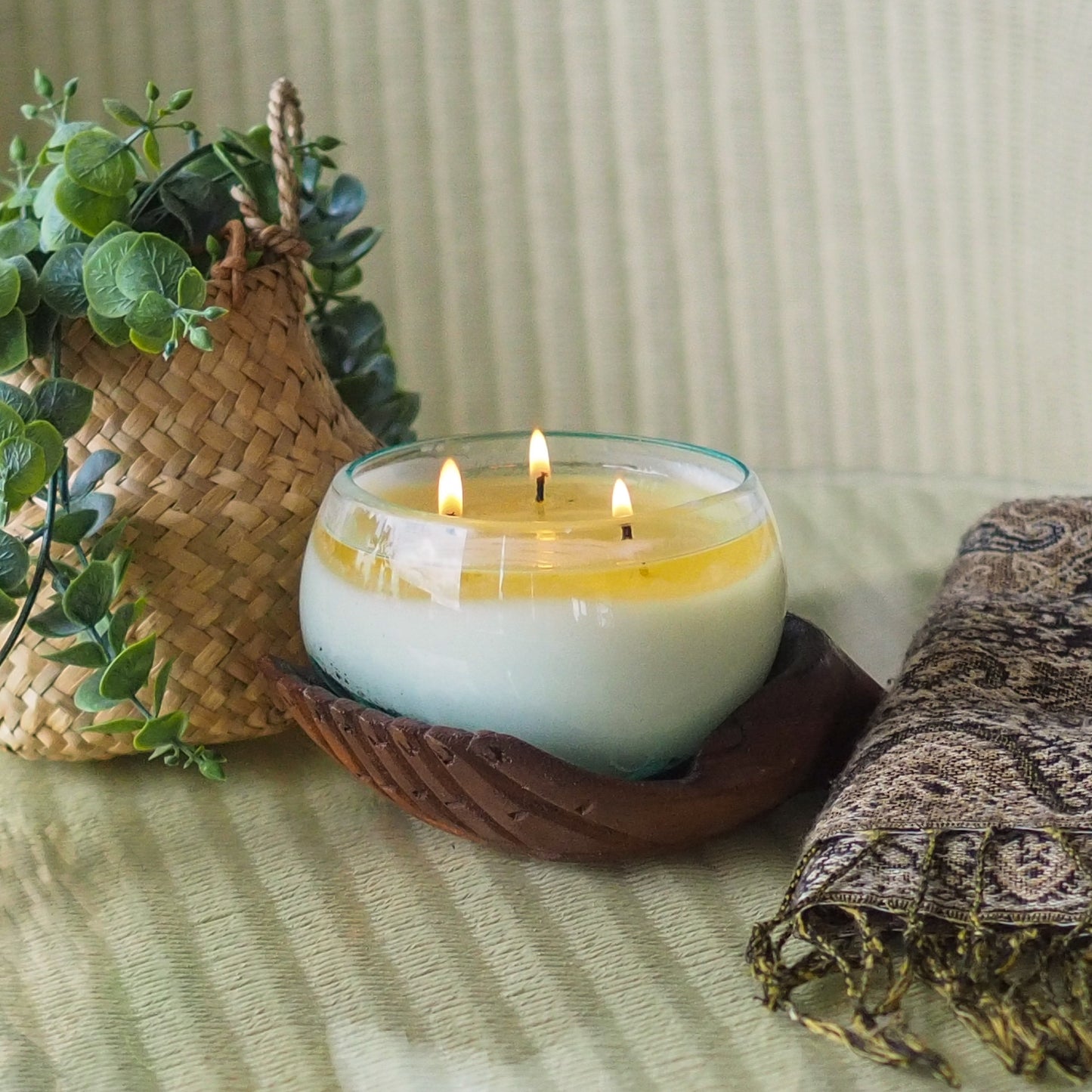 Teak and Glass Hands